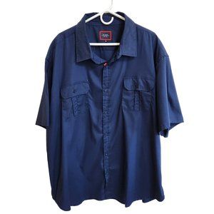NWT Six Lincoln New York Short Sleeved Navy Blue Button Up Shirt Size 4X